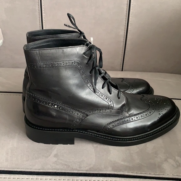 🎉HP🎉 NWT Saint Laurent Paris Black Leather Army/Combat Boots size 42 - Picture 15 of 17